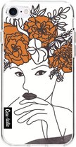 Casetastic Apple iPhone 7 / iPhone 8 / iPhone SE (2020) Hoesje - Softcover Hoesje met Design - Flower Girl Lines Print