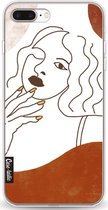 Casetastic Apple iPhone 7 Plus / iPhone 8 Plus Hoesje - Softcover Hoesje met Design - Line Art Woman Print