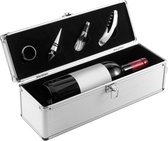 4-delige wijnset - Kurkentrekker - Wijnstopper - Wijnschenker - Wijnring - Wijn - Wijnopener - Wijn accessoires - Kurkentrekker wijn - Wijn cadeau - Wijnkist - Wijnpakket cadeau - Flessenstop