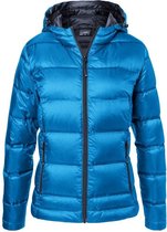 James and Nicholson Dames/dames Hooded Down Jacket (Blauw/Zwaar)