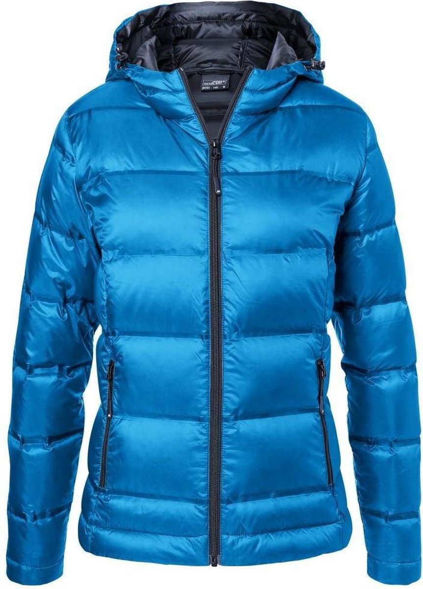 James and Nicholson Dames/dames Hooded Down Jacket /Zwaar Blauw