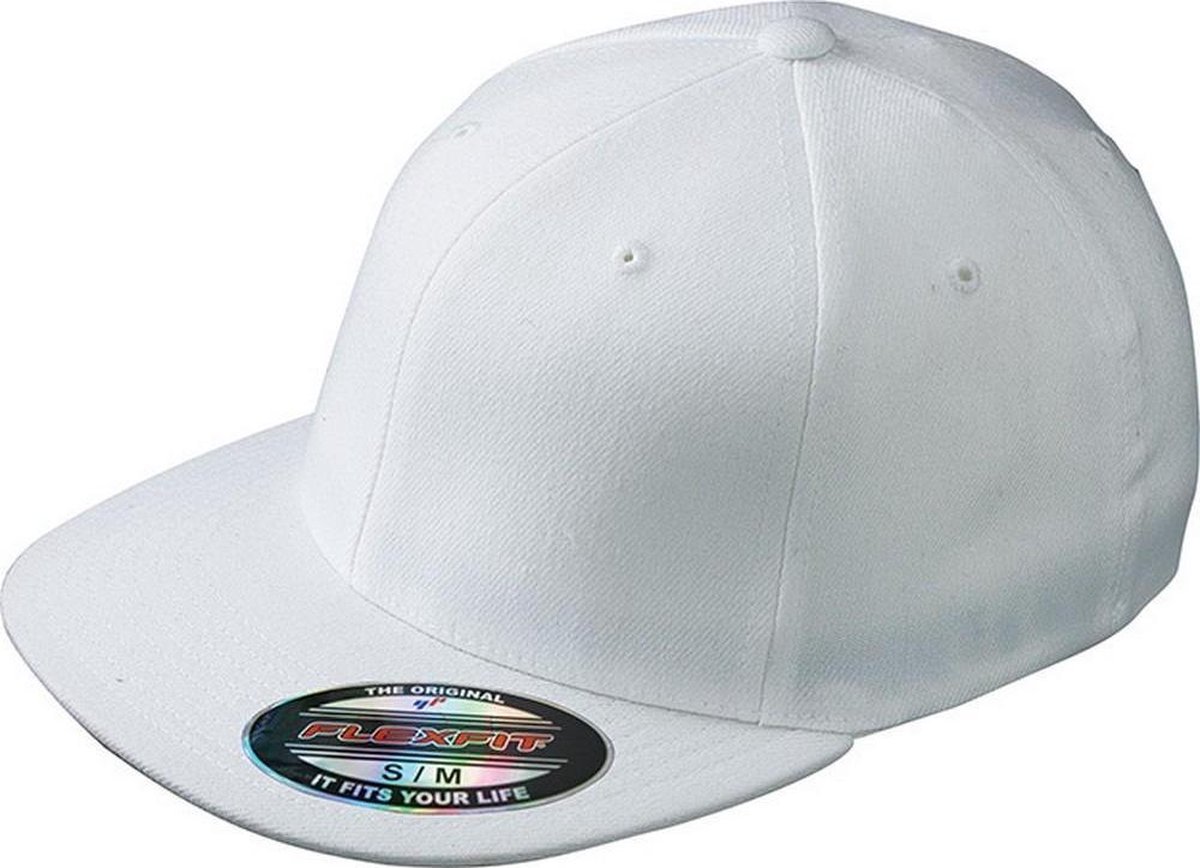 Myrtle Beach Unisex Flexfit Flat Peak Cap (Wit)
