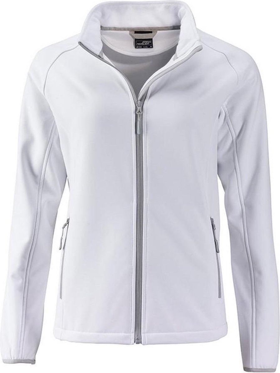 James and Nicholson Dames/dames Promo Softshell Jacket Wit