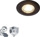 QAZQA ulo - Moderne LED Dimbare Inbouwspot met Dimmer voor badkamer - 1 lichts - Ø 82 mm - Zwart -
