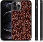 Telefoon Hoesje Geschikt voor iPhone 12 Pro Max Hoesje met Zwarte rand Koffiebonen