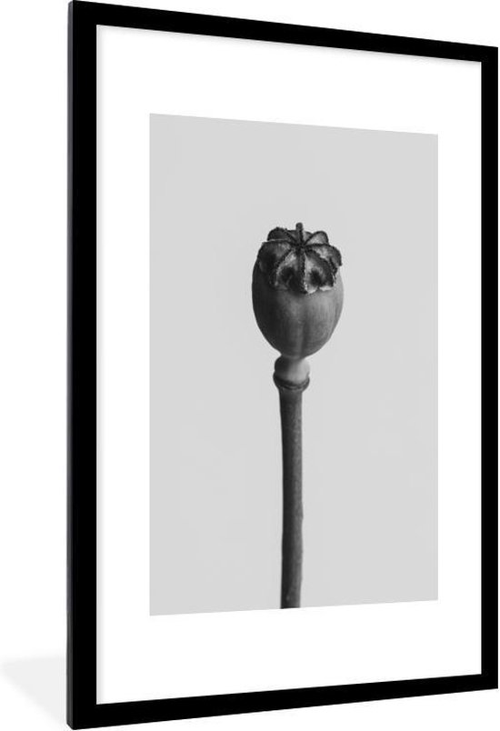 Poster met lijst Abstract - in zwart-wit - fotolijst zwart - 60x90 cm... bol.com