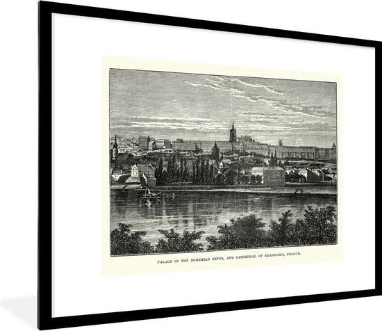 Fotolijst Incl Poster Een Vintage Tekening Van De Burcht Van Praag fotolijst-incl-poster-een-vintage-tekening-van-de-burcht-van-praag