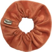 Ellastiek scrunchie Super zacht oranje Velours - haarelastiekjes - haar accessoire - luxe uitstraling en kwaliteit- Handmade in Amsterdam (janinestiek)