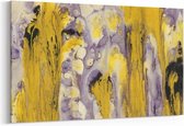 Schilderij - Painting yellow & purple — 90x60 cm