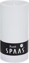 SPAAS - Rustieke geurloze cilinderkaars hoogte 13cm, ± 60 uur - Wit - Cilinderkaars