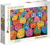 Clementoni - High Quality Puzzel Collectie - Colorful cupcakes - 500 stukjes, puzzel volwassenen