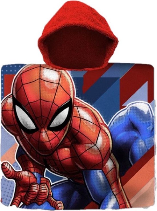 Spiderman badcape/badponcho met rode capuchon voor jongens - Marvel -... | bol.com