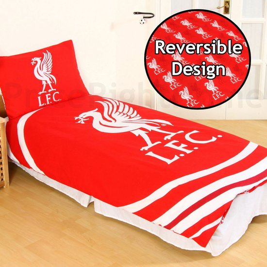 Liverpool FC - 1-Persoons dekbedovertrek - Reversible - Rood/Zwart - 135 x  200 cm | bol.com
