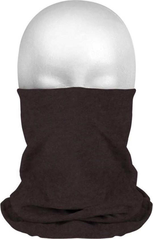 Multifunctionele morf sjaal bruin unikleur - Gezichts bedekkers - Maskers voor mond - Windvangers