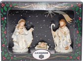 Kerststal beelden / figuren 3 stuks in doos 21 x 16 x 6,5 cm - religieuze kerstbeelden / kerststallen figuren