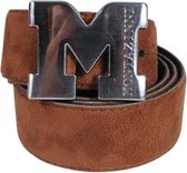 Montazinni - Suede Riem Met Zilveren Gesp - Bruin