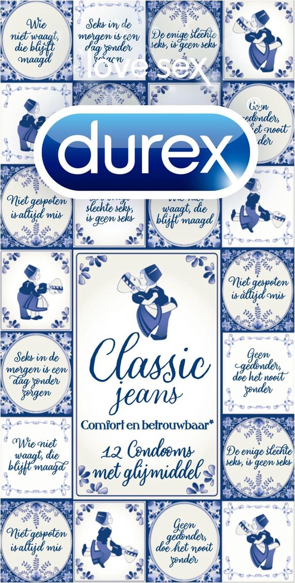 Durex Condooms Classic Jeans - Extra Glijmiddel - 12 stuks | bol.com