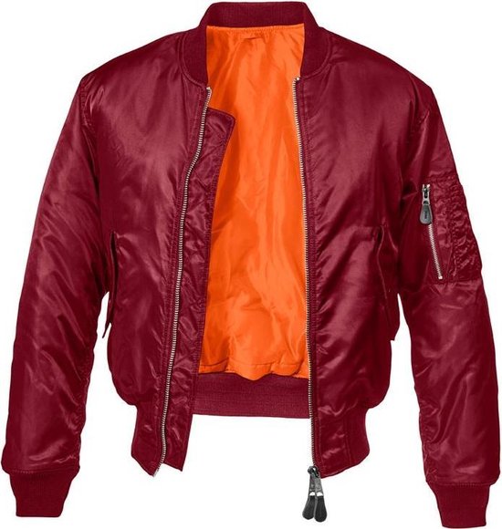 stijl Gasvormig Populair Brandit Bomber jacket -M- MA1 Bordeaux rood | bol.com
