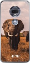 Motorola Moto G7 Hoesje Transparant TPU Case - Elephants #ffffff