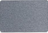 6x Rechthoekige placemats grijs vilt 45 x 30 cm - Tafeldecoratie - Borden onderleggers