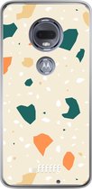 Motorola Moto G7 Hoesje Transparant TPU Case - Terrazzo N°1 #ffffff