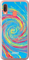 Samsung Galaxy A20e Hoesje Transparant TPU Case - Swirl Tie Dye #ffffff