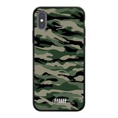6F hoesje - geschikt voor iPhone X -  TPU Case - Woodland Camouflage #ffffff