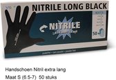 Handschoen wegwerp Nitril Zwart extra lang 50st XXL