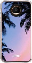 Motorola Moto Z Force Hoesje Transparant TPU Case - Sunset Palms #ffffff