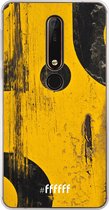 Nokia X6 (2018) Hoesje Transparant TPU Case - Black And Yellow #ffffff