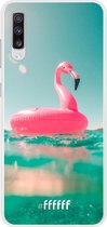 Samsung Galaxy A70 Hoesje Transparant TPU Case - Flamingo Floaty #ffffff