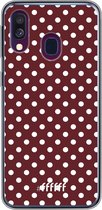 Samsung Galaxy A40 Hoesje Transparant TPU Case - Burgundy Dots #ffffff