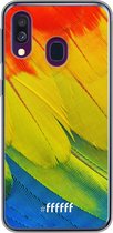 Samsung Galaxy A40 Hoesje Transparant TPU Case - Macaw Hues #ffffff