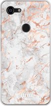 Google Pixel 3 XL Hoesje Transparant TPU Case - Peachy Marble #ffffff