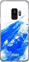 Samsung Galaxy S9 Hoesje Transparant TPU Case - Blue Brush Stroke #ffffff