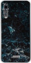 Huawei P20 Pro Hoesje Transparant TPU Case - Dark Blue Marble #ffffff