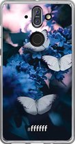 Nokia 8 Sirocco Hoesje Transparant TPU Case - Blooming Butterflies #ffffff