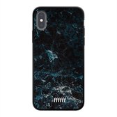 iPhone Xs Hoesje TPU Case - Dark Blue Marble #ffffff