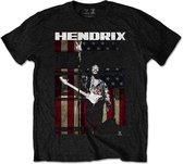 Jimi Hendrix - Peace Flag Kinder T-shirt - Kids tm 10 jaar - Zwart