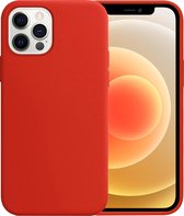 iPhone 12 Pro Case Hoesje Siliconen Hoes Back Cover - Rood