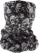 Zac's Alter Ego Halswarmer/Sjaal Ghostly Skulls Mondkapje Zwart/Wit