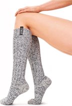 SOXS® Wollen dames sokken | SOX3142 | Grijs | Knie hoogte | Maat 37-41 | Jet Black label