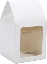 Boîtes kraft avec fenêtre blanc brillant 9x9x16.5cm (25 pièces)