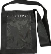 Tas met plastic voorkant, afm 40x34x8 cm, zwart, 1 stuk