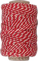 Katoenkoord, dikte 1,1 mm, rood/wit, 50 m/ 1 rol