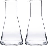 3x Glazen water karaffen van 250 ml Conica- Sapkannen/waterkannen/schenkkannen