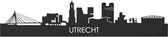 Skyline Utrecht Zwart hout - 100 cm - Woondecoratie design - Wanddecoratie met LED verlichting