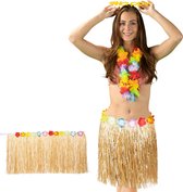 Relaxdays 2x Hawaii rok bloemen - hularok 50 cm - dames - bloemenrok - rokje carnaval