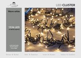 Kerstverlichting clusterverlichting met timer en dimmer 1536 lampjes warm wit  9 mtr - Voor binnen en buiten gebruik