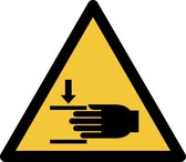 Pictogram bordje Waarschuwing: klemgevaar voor handen | 200 * 176 mm - verpakt per 2 stuks